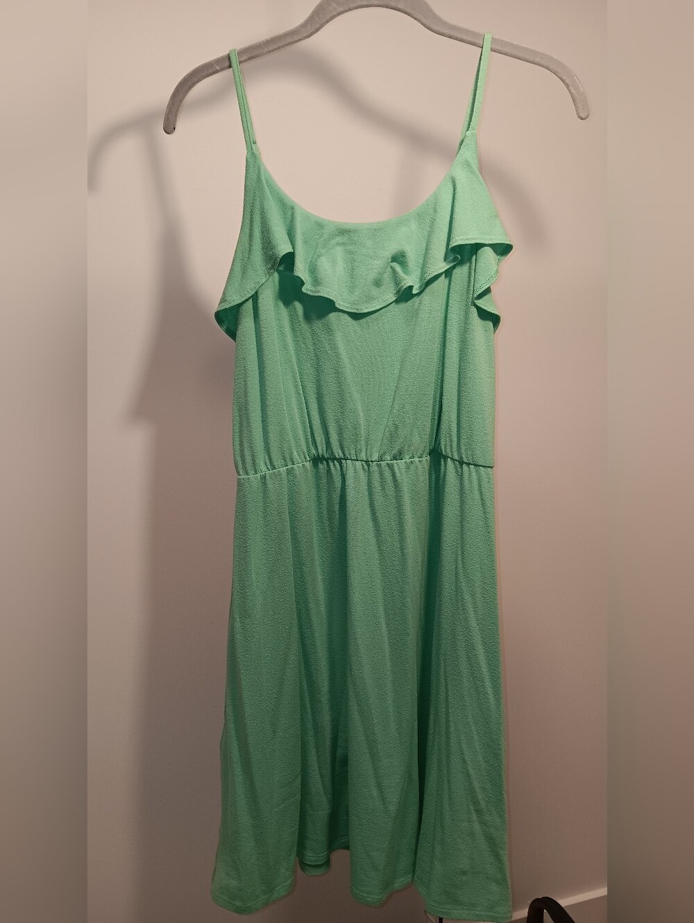 Mint Green Sundress with Ruffle Neckline